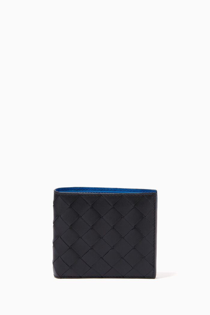 

Bi-fold Wallet in Intrecciato Calfskin, Black