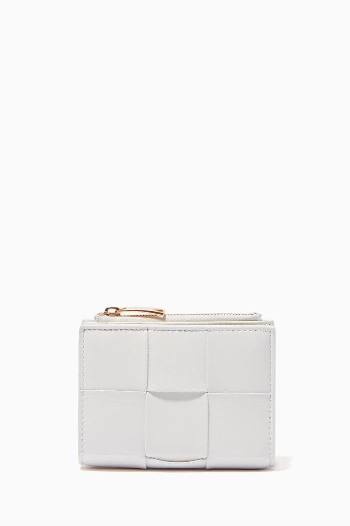 

Mini Wallet in Intrecciato Nappa, White
