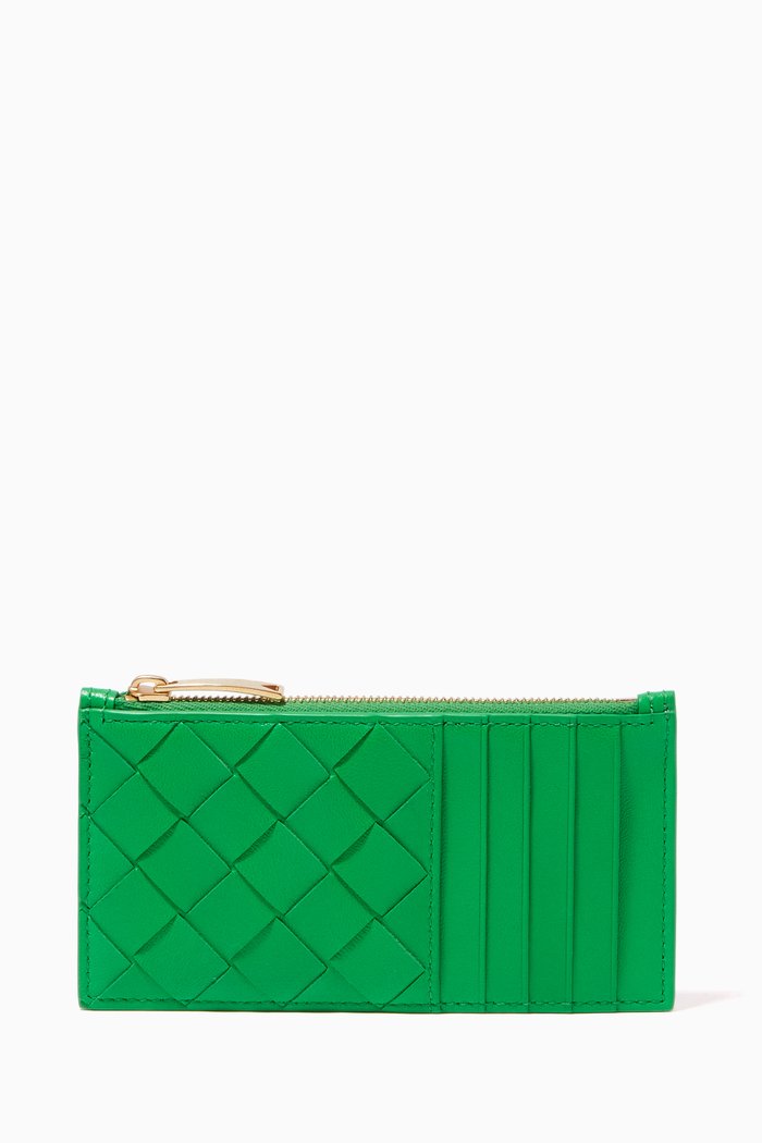 

Card Case in Intrecciato Nappa, Green