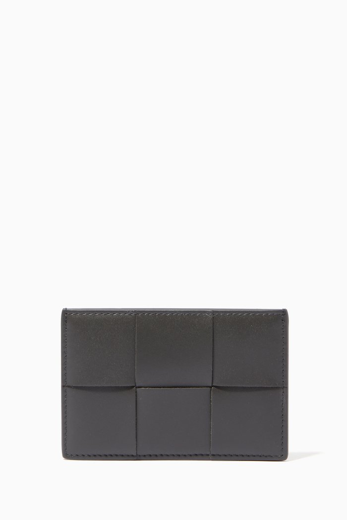 

Card Case in Intrecciato Urban Leather, Black