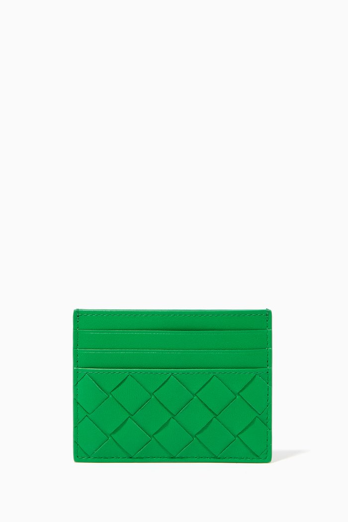 

Card Holder in Intrecciato Nappa, Green
