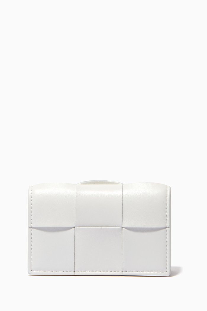 Card Case in Intrecciato Nappa, White