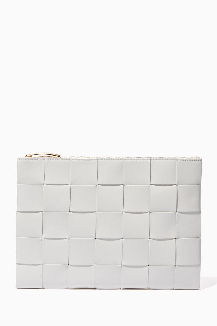 

Pouch in Intrecciato Nappa, White