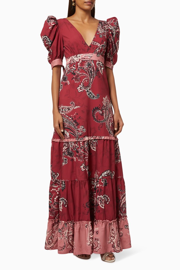 

Zafiro Maxi Dress in Crepe, Red