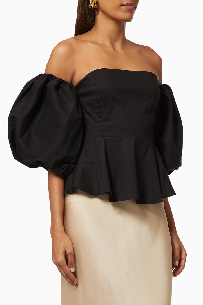 

Orestes Top in Cotton Blend, Black
