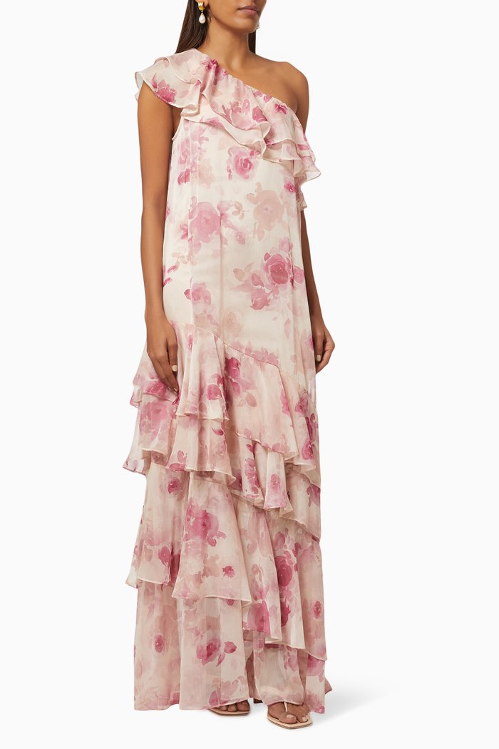 

Petunia Maxi Dress in Georgette, Pink