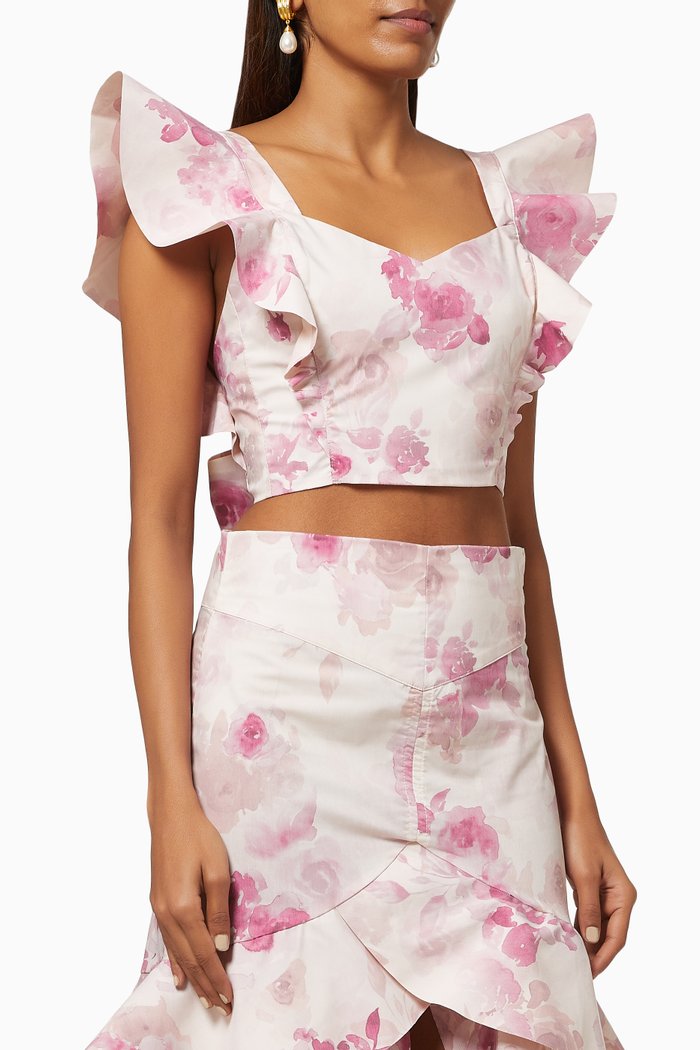 

Levi Crop Top in Cotton Blend, Pink