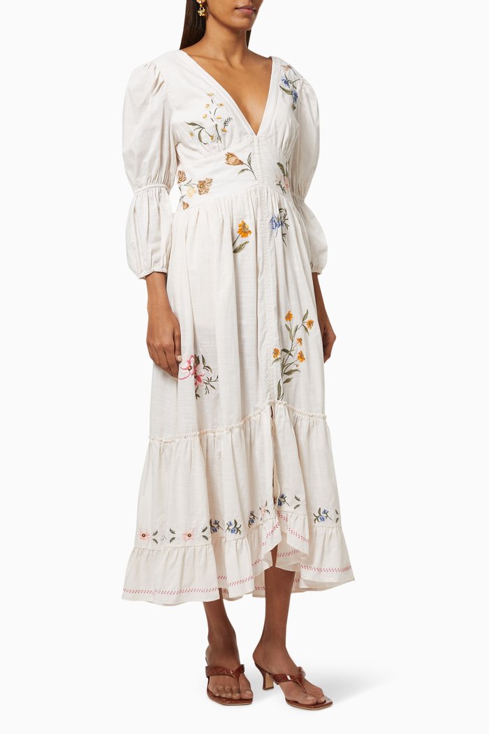 

Almida Midi Dress in Cotton, White