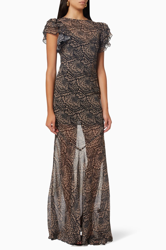 

Bougainvilla Maxi Dress in Georgette, Multicolour