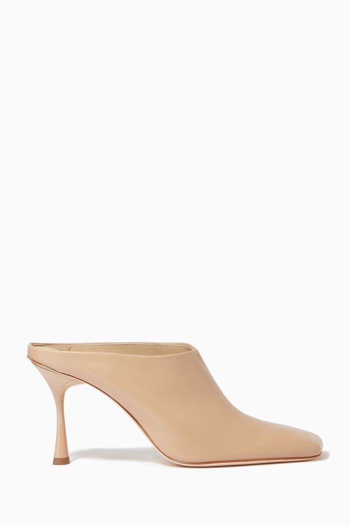 

Chisel 90 Mules in Leather, Neutral