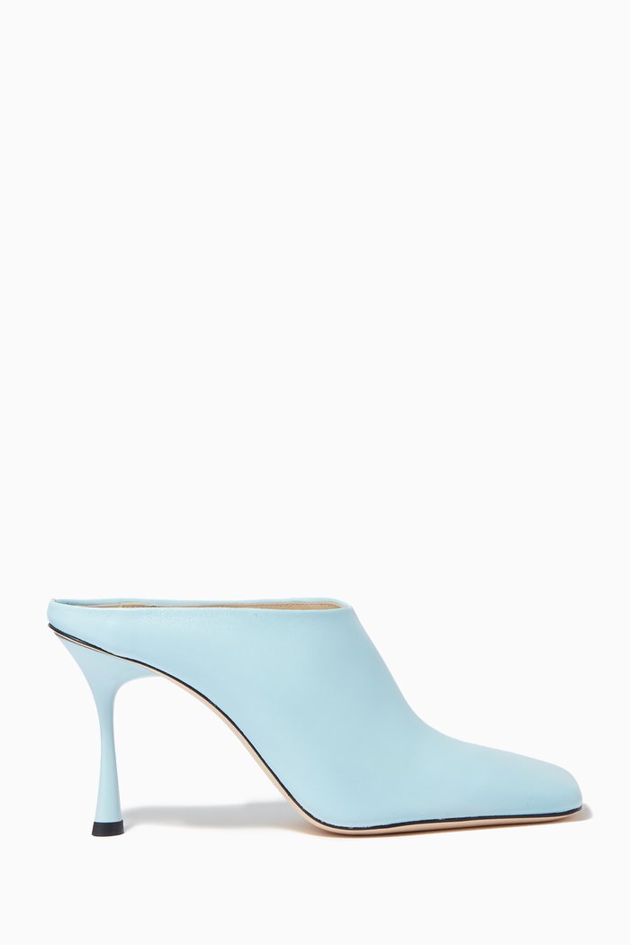 

Chisel 90 Mules in Leather, Blue