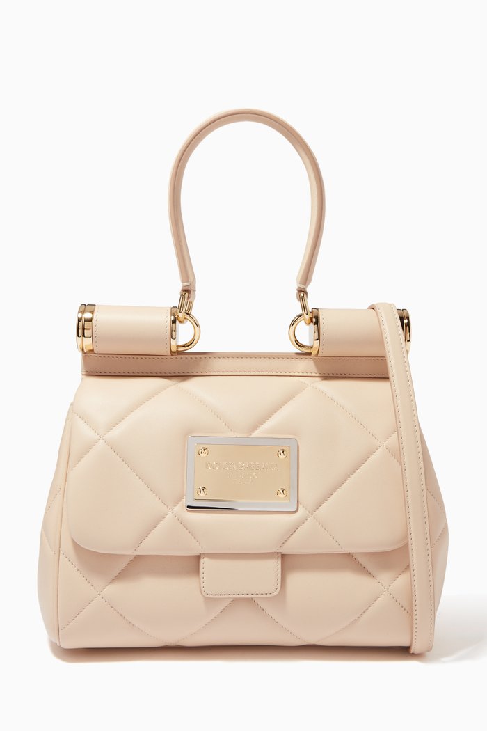 Medium 90s Sicily Bag in Aria Matelassé Leather, Pink
