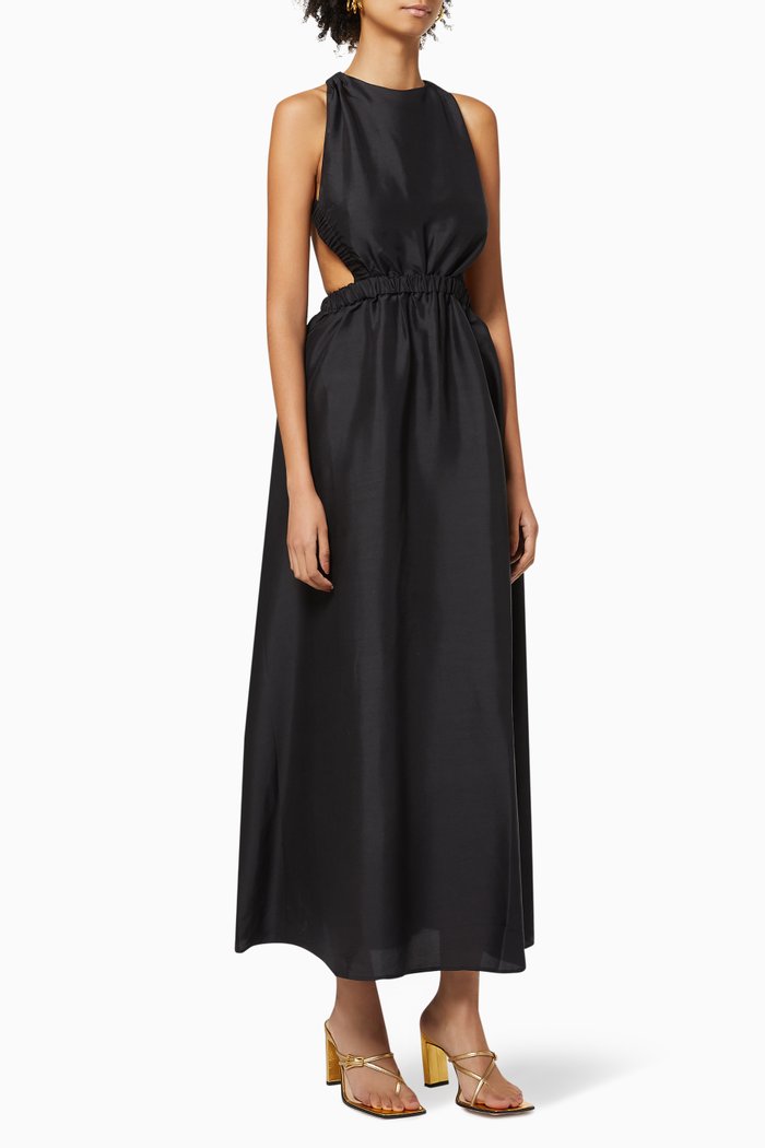 

Vivienne Maxi Dress in Silk, Black