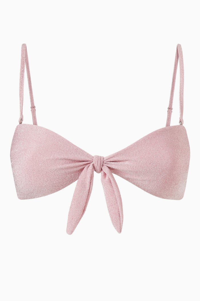 

Katrine Metallic Bikini Top, Pink