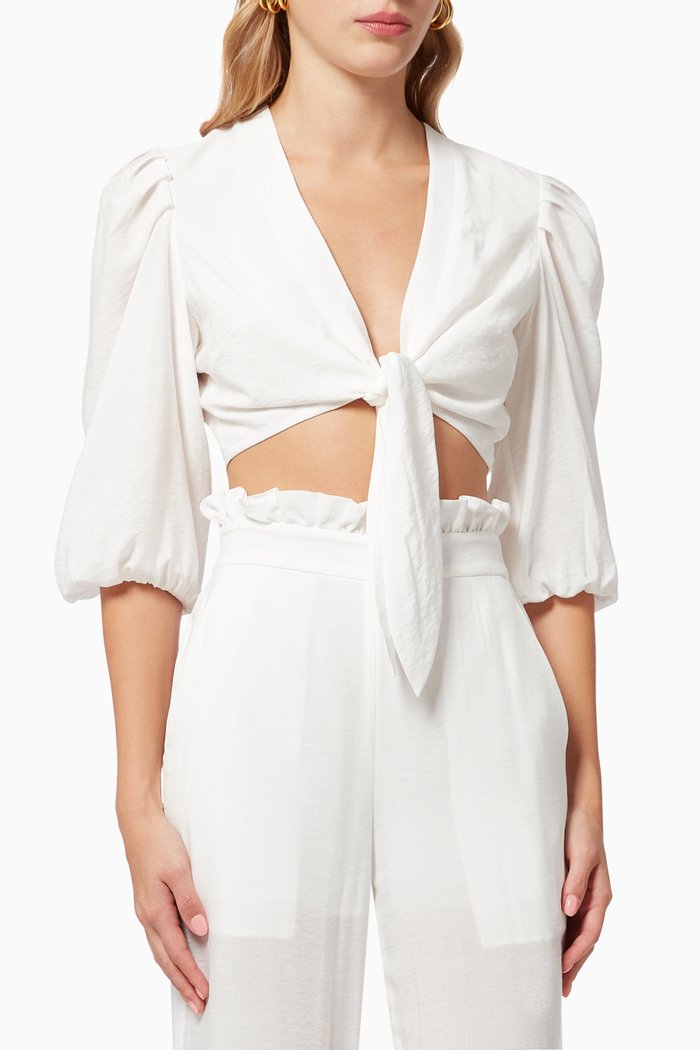 Adria Coverup Top in Rayon Blend, White