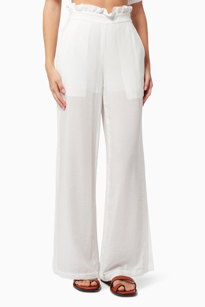 

Kinzley Coverup Pants in Rayon Blend, White