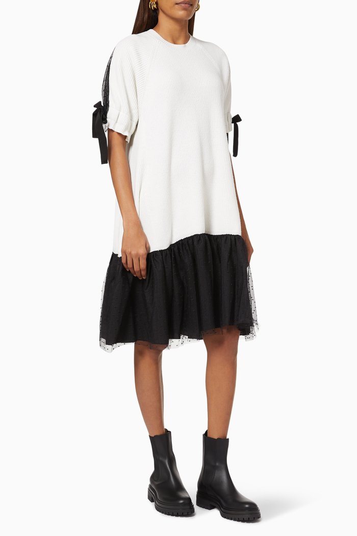 

T-shirt Dress in Wool-Blend, Black