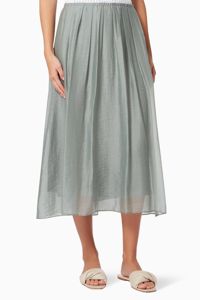 

Gathered Handkerchief Skirt in Chiffon, Green