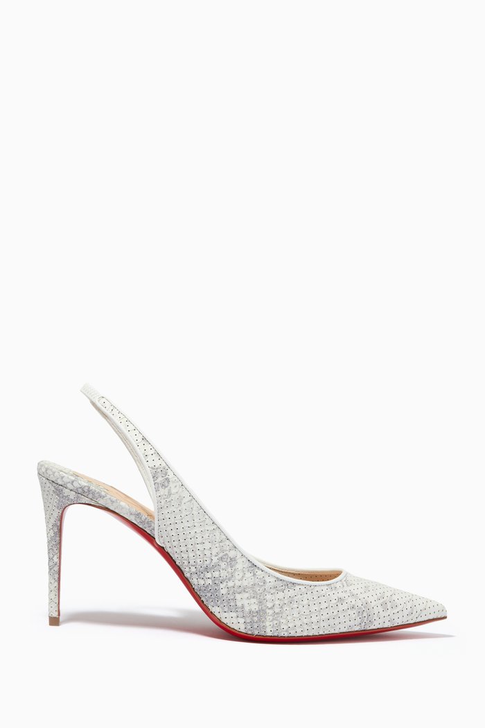 

Kate Sling 85 Mules in 3D Reptile-print Perforated Leather, Multicolour