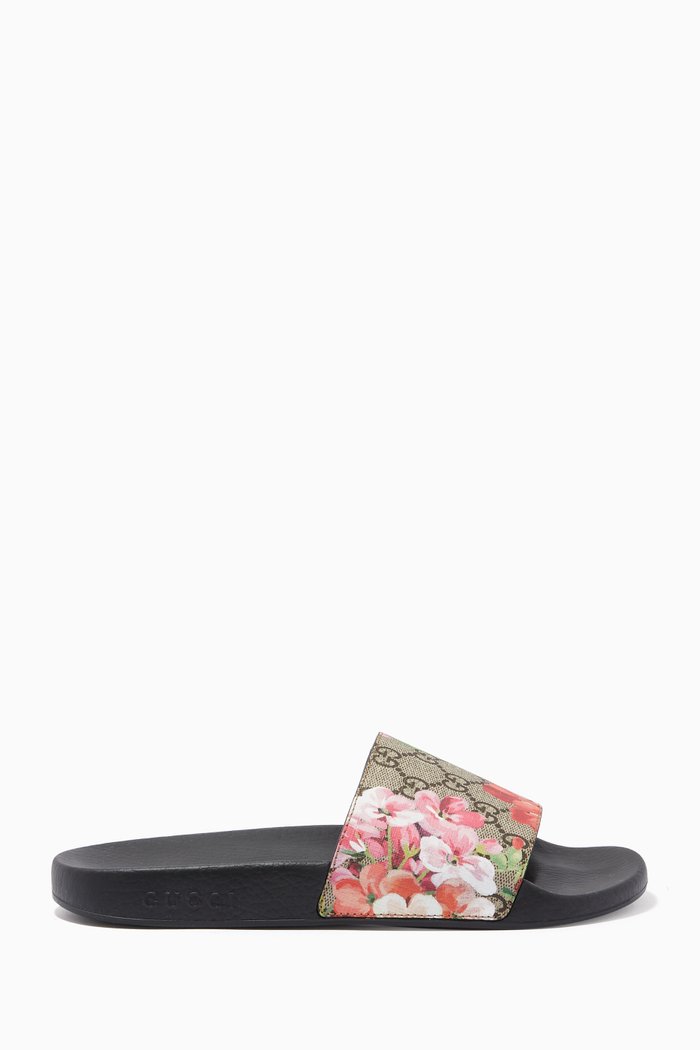 

Pursuit Slide Sandals in GG Blooms Supreme, Brown
