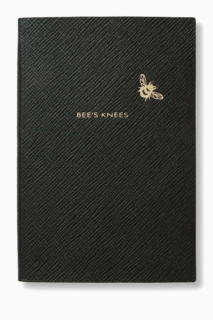 

"Bee's Knees" Panama Chelsea Notebook in Crossgrain Leather, Black