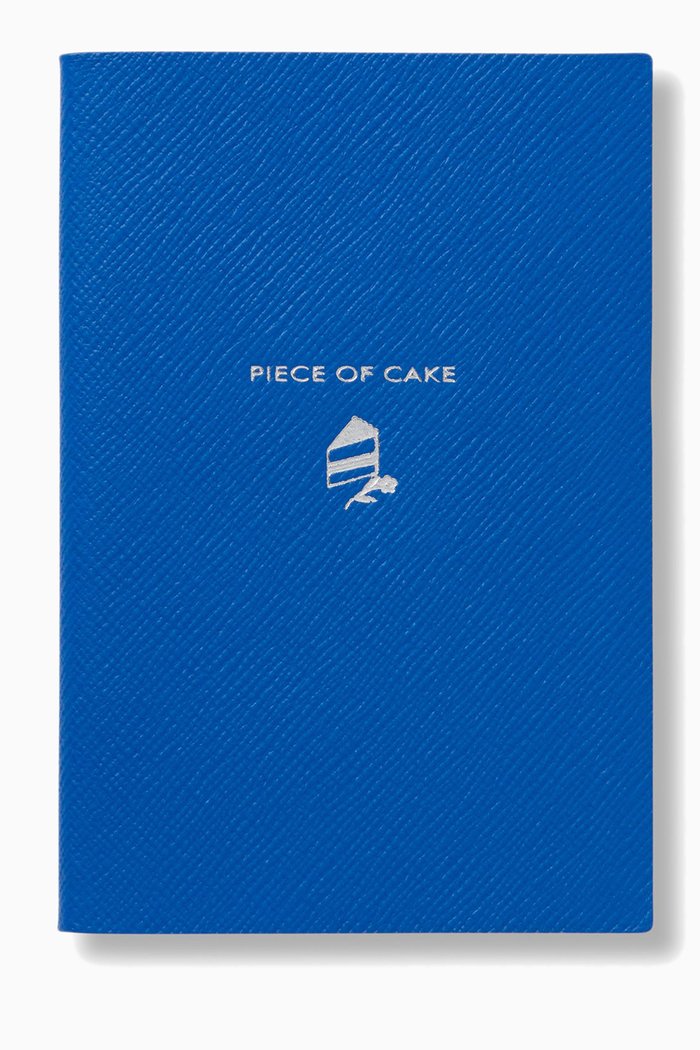 "Piece of Cake" Panama Chelsea Notebook in Crossgrain Leather, Blue