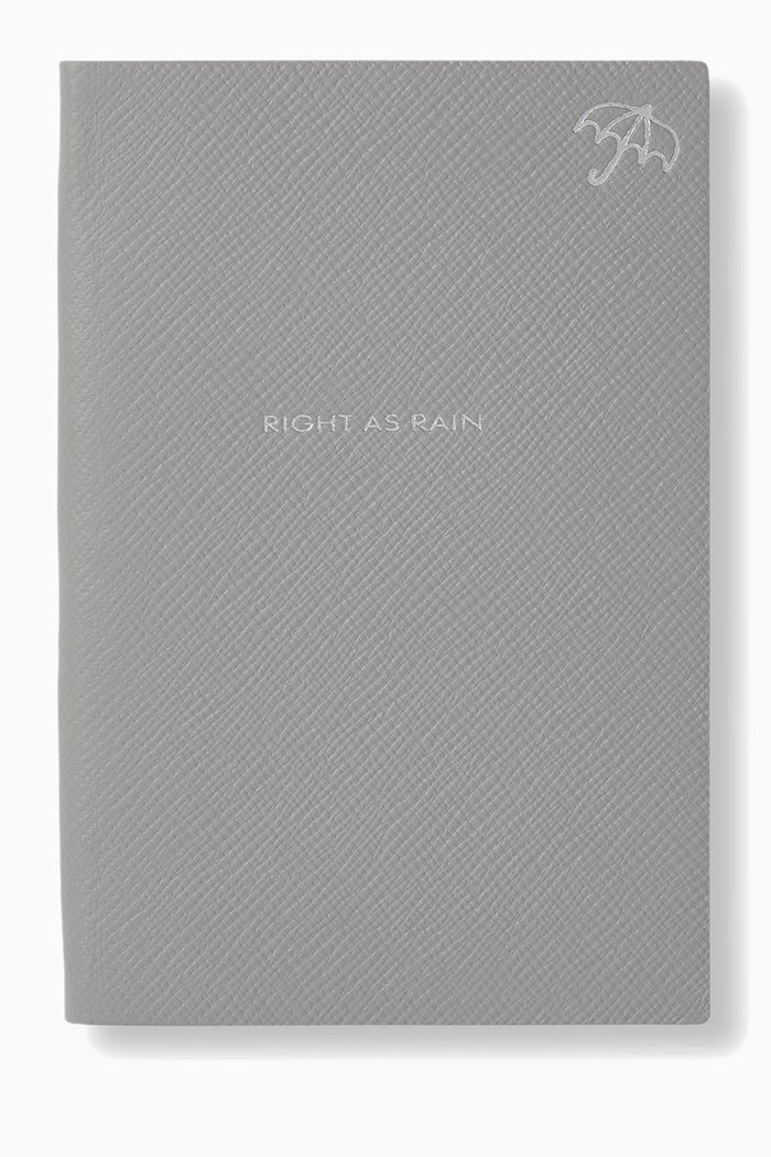 

"Right as Rain" Panama Chelsea Notebook in Crossgrain Leather, Grey