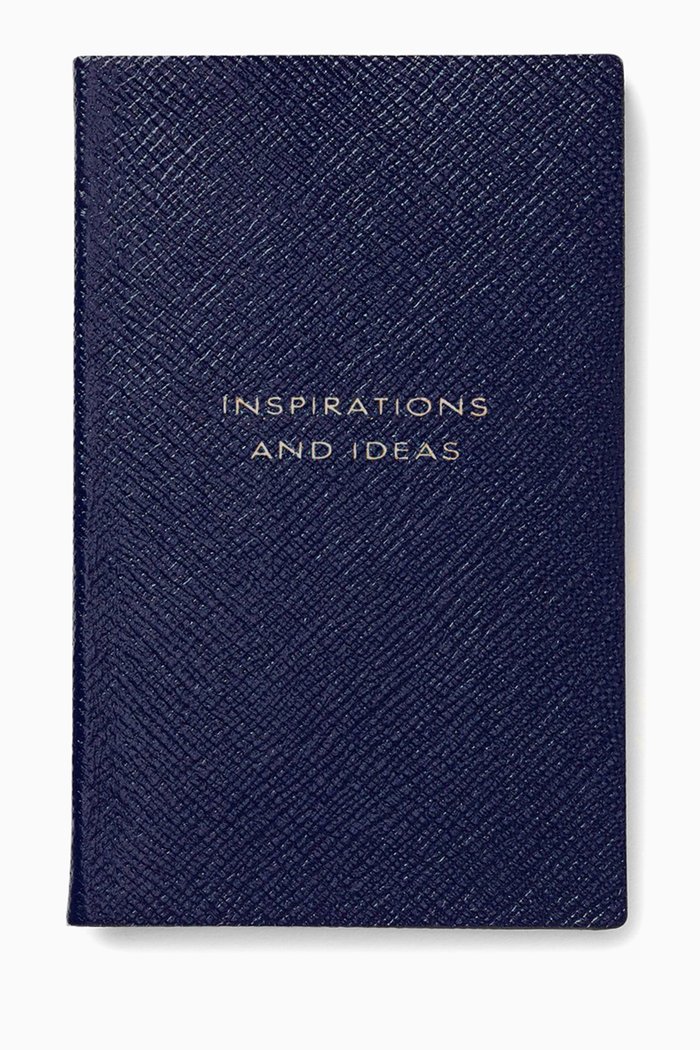 

"Inspirations and Ideas" Panama Notebook in Crossgrain Leather, Blue
