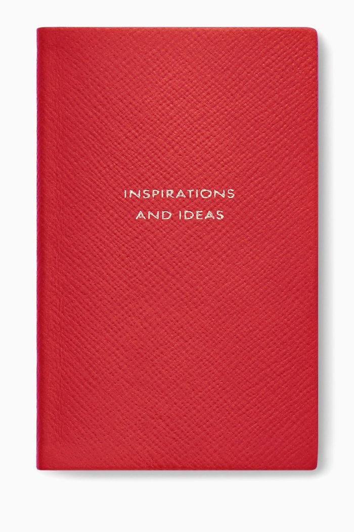 "Inspirations and Ideas" Panama Notebook in Crossgrain Leather, Red