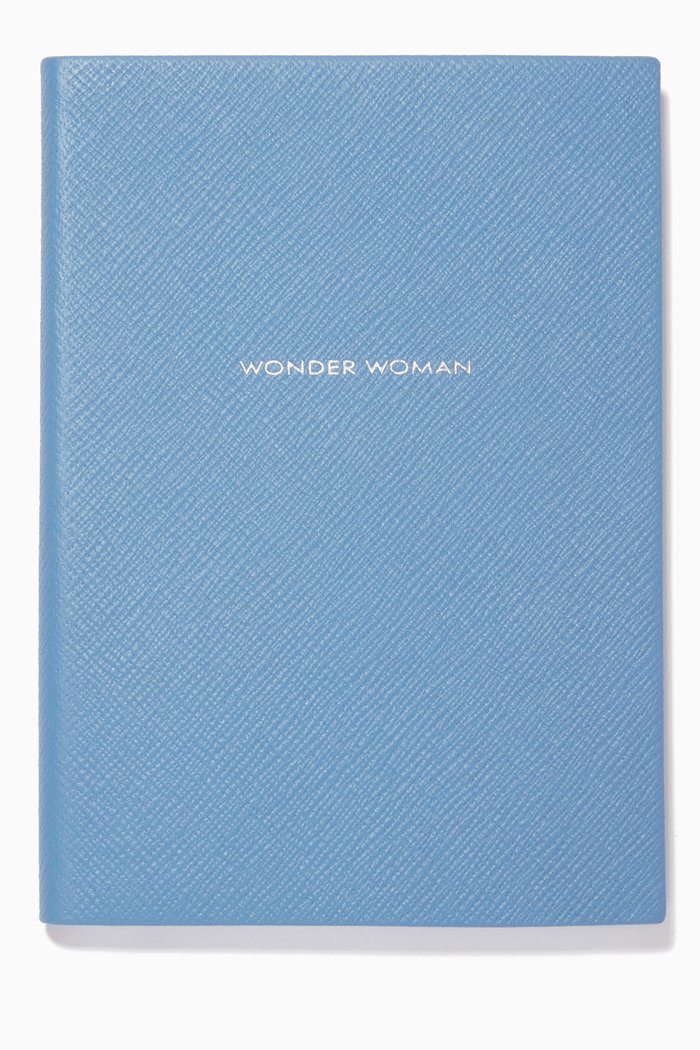 

"Wonder Woman" Soho Panama Notebook in Crossgrain Leather, Blue