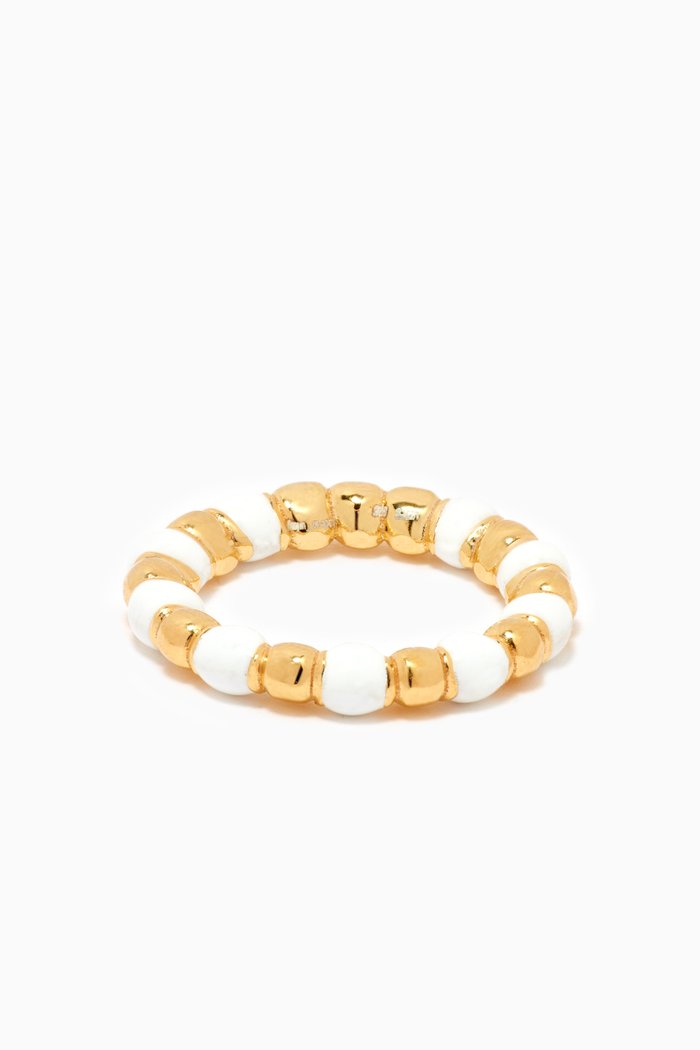 

Colors of Freedom Ring in 24k Gold Plated Sterling Silver, White