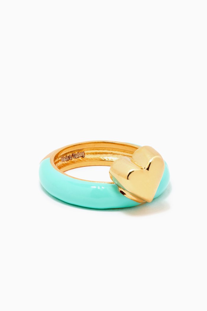 Love Shack Ring in 24k Gold Plated Sterling Silver, Green
