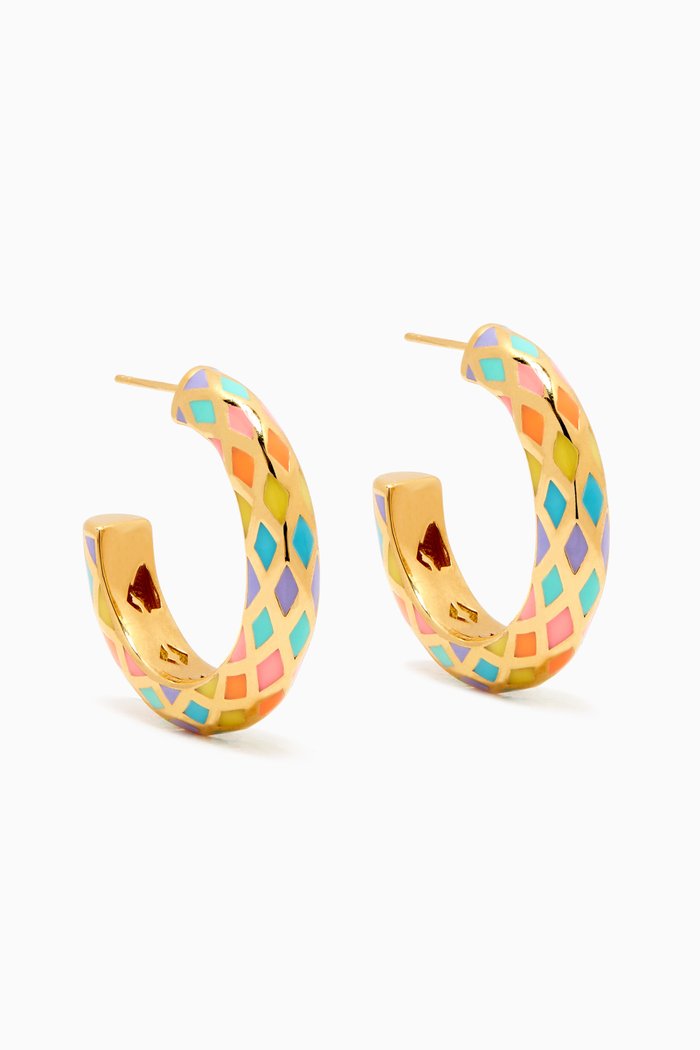 

Sunkissed Hoop Earrings in 24k Gold Plated Sterling Silver, Multicolour