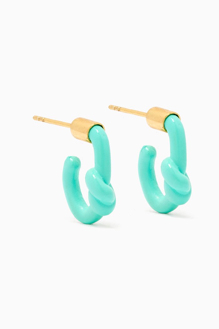 

Footloose Hoop Earrings in 24k Gold Plated Sterling Silver, Green