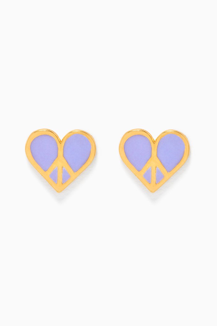 

Love Me Tender Stud Earrings in 24k Gold Plated Sterling Silver, Purple