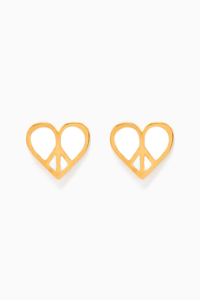 

Love Me Tender Stud Earrings in 24k Gold Plated Sterling Silver, White