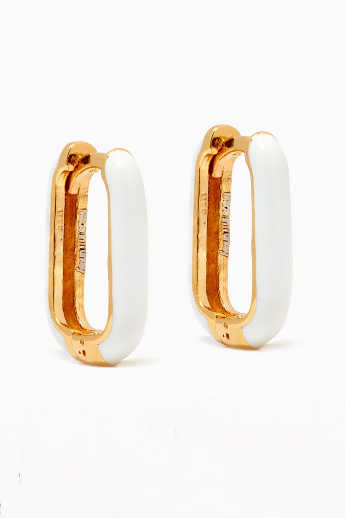 

My Go To Hoop Earrings in 24k Gold Plated Sterling Silver, White