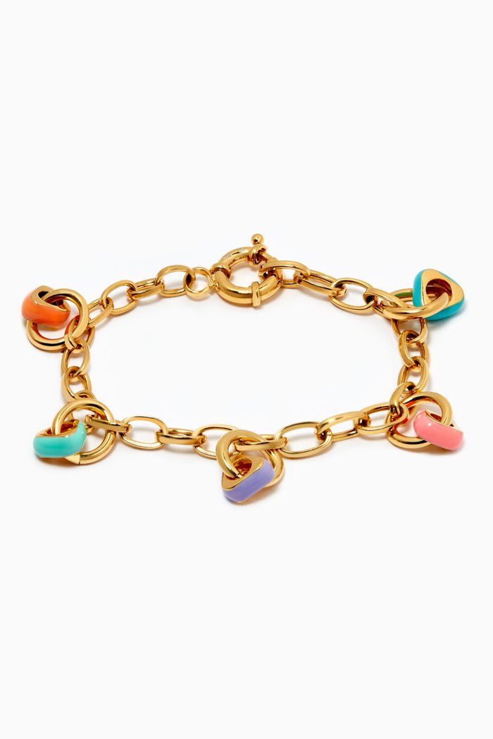 

Fundays Bracelet in 24k Gold Plated Sterling Silver, Multicolour