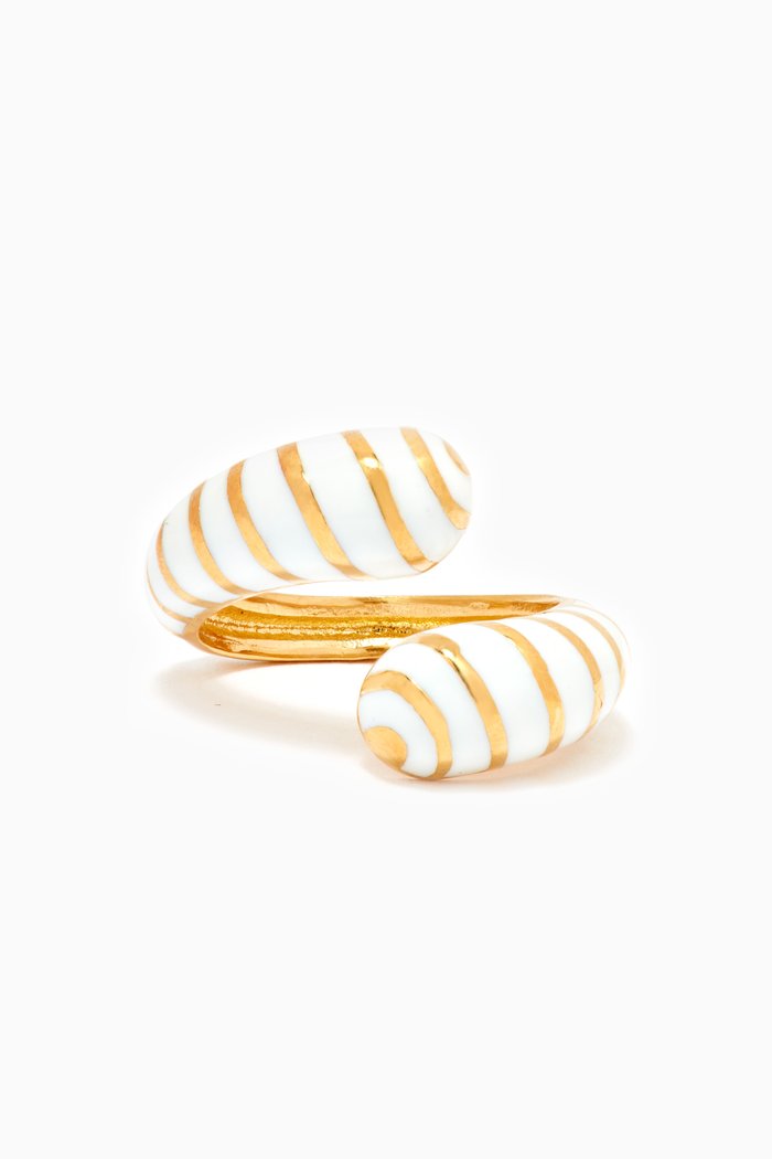 

Girl On Fire Ring in 24k Gold Plated Sterling Silver, White
