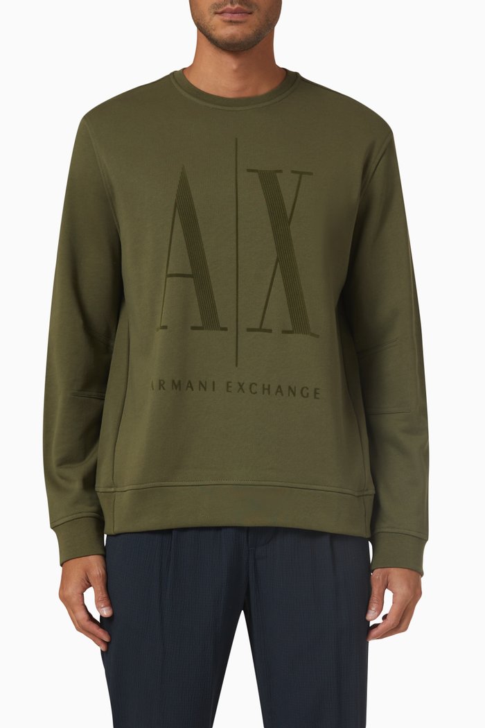 

AX Icon Project Sweatshirt in Cotton, Green