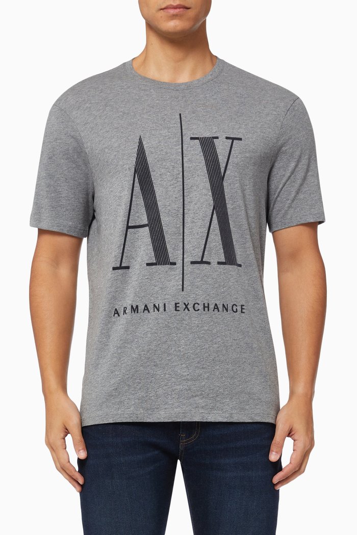 

AX Icon Logo T-shirt in Jersey, Grey