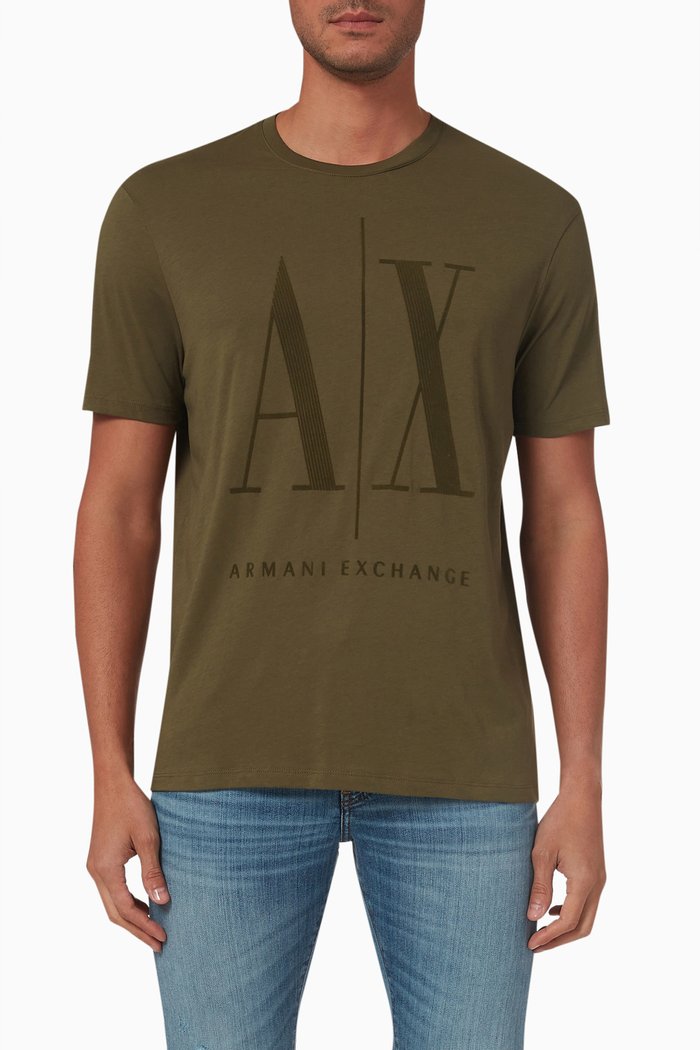 

Icon AX Logo T-shirt in Cotton, Green