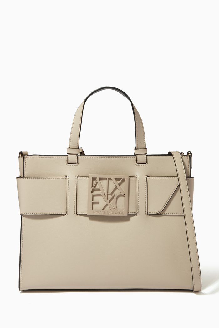 Big AX Plaque Tote, Grey