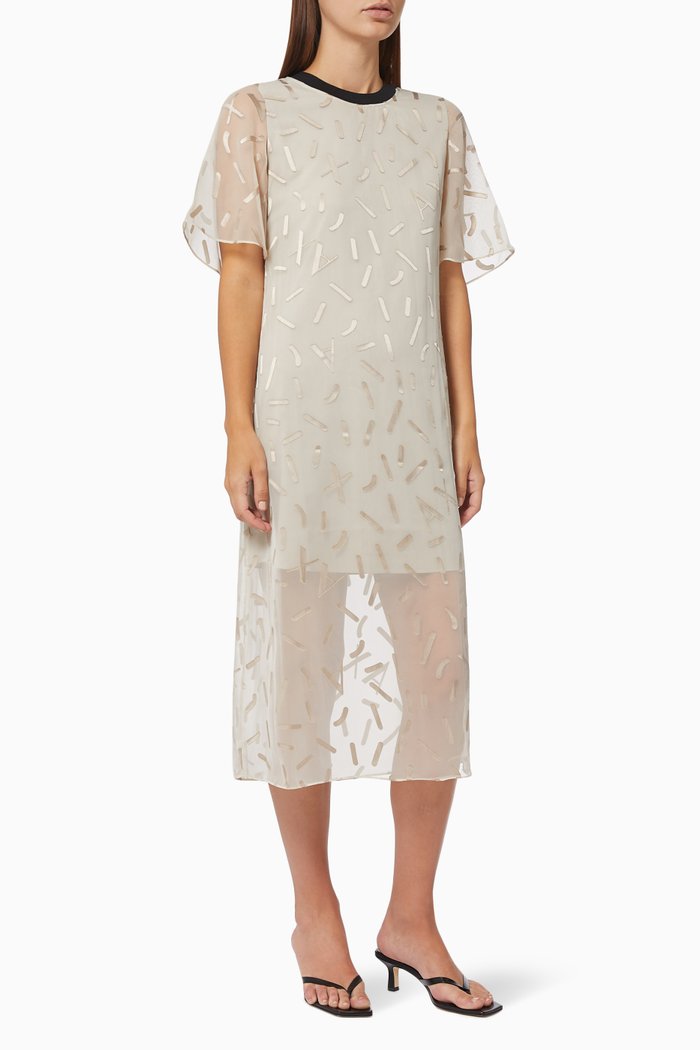 

Stick Dress in Burnout Tulle, Grey