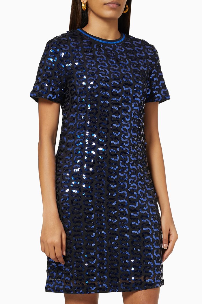 

Sequin Dress in Chiffon, Blue