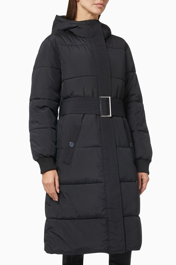 

Puffer Coat in Padded Nylon, Black