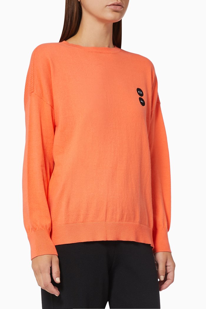 

A|X Stop Play Top in Cotton Cashmere Knit, Orange