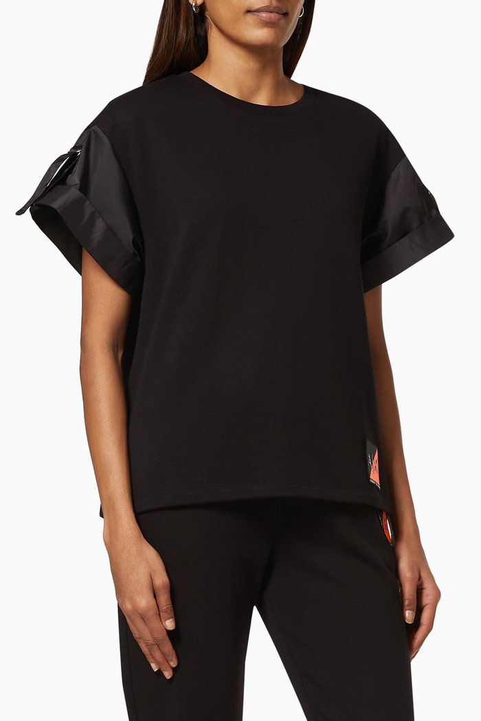 

A|X Patch T-shirt in Cotton Knit, Black