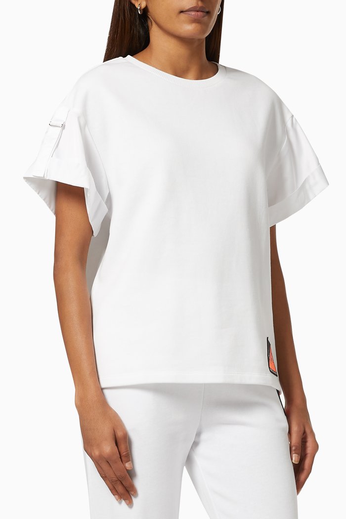 A|X Patch T-shirt in Cotton Knit, White