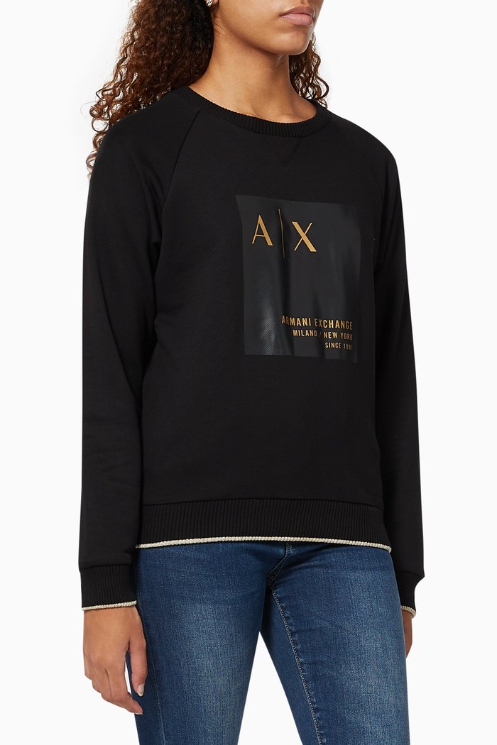 

A|X Patch Sweatshirt in Jersey, Black